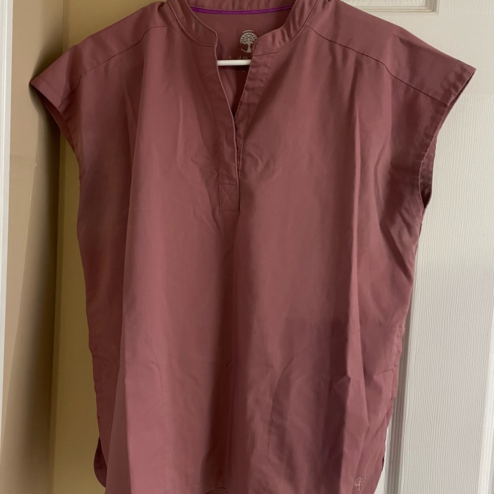 Healing Hands Mauve Scrub Top